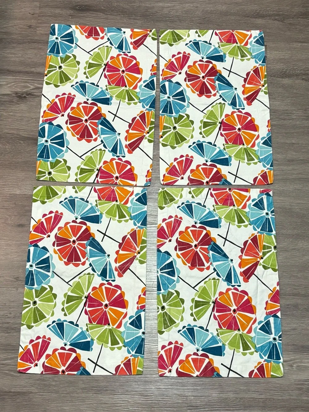 Split-P Parasol 100% Cotton Placemats Set of 4 Summer Patio Umbrella  13x19